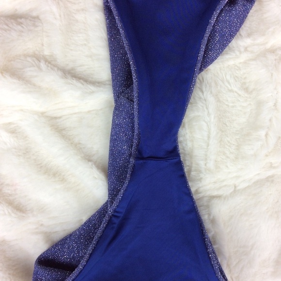 NWOT Beach Riot Vanessa bikini bottom sapphire sparkle glitter 12072 - Picture 8 of 9